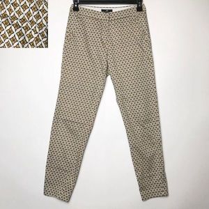 H&M Yellow Square Pattern Cotton Ankle Pants